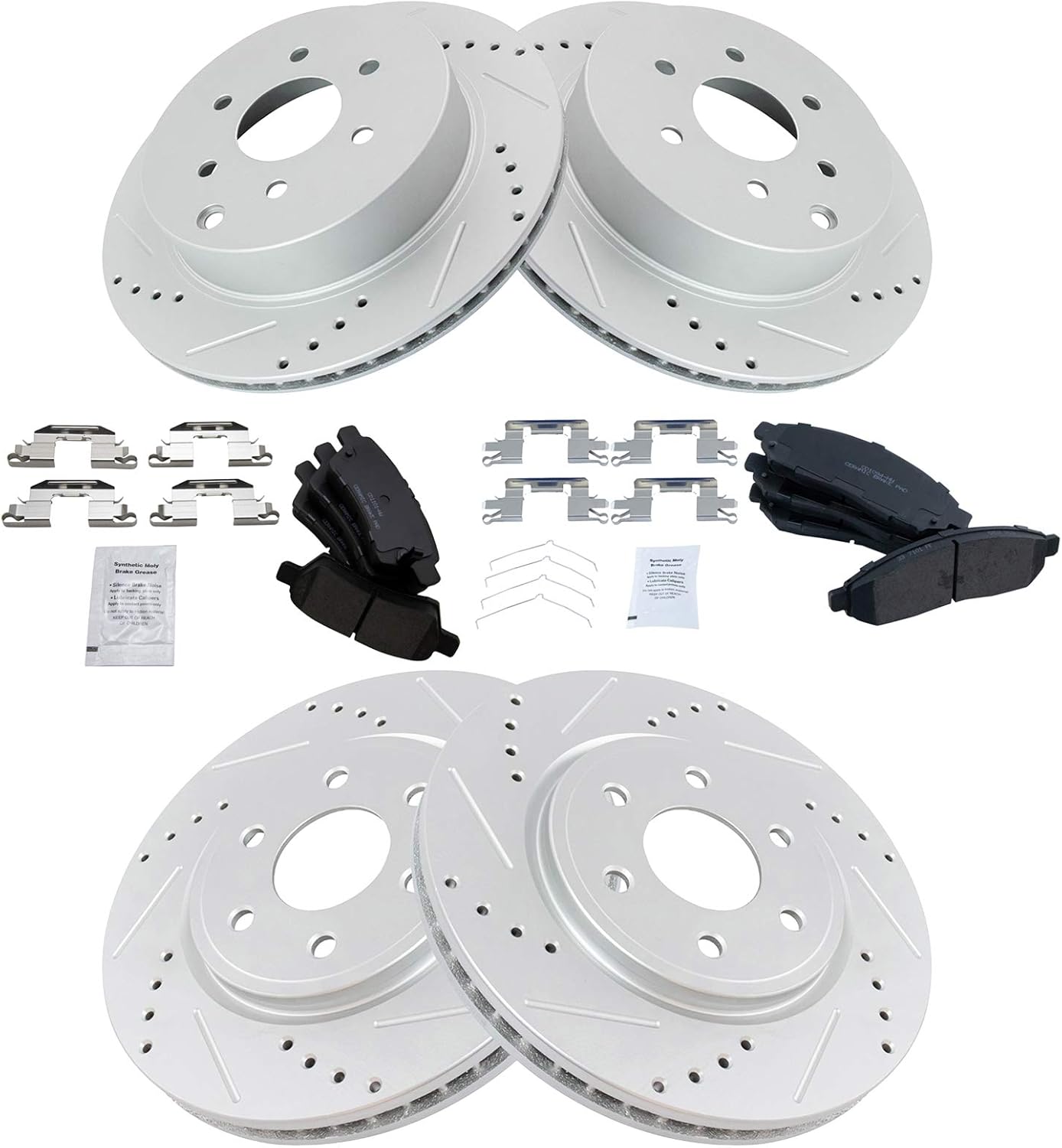 TRQ Performance Brake Pad & Rotor Kit for 2005-2012 Nissan Pathfinder