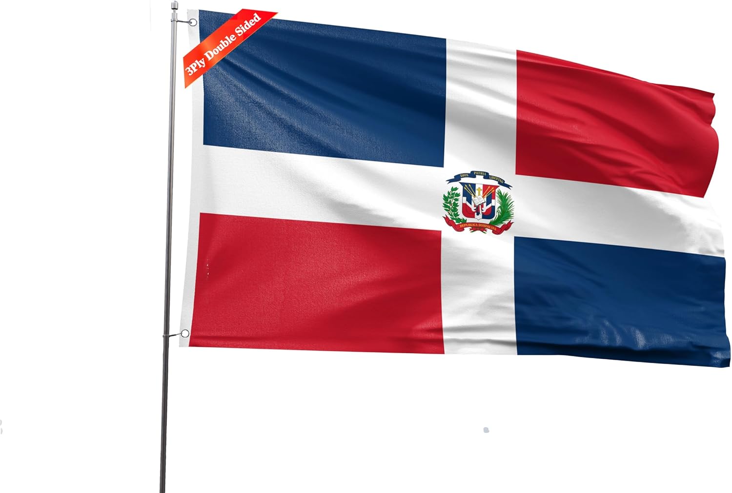 Double Sided Dominican Flag 4x6FT for Festivals and Events