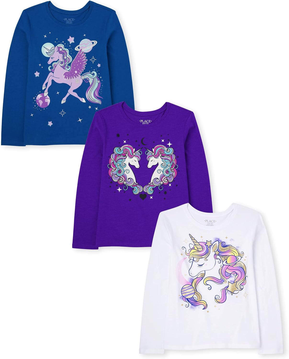 Unicorns, Sports, Butterflies Long Sleeve T-Shirts for Girls