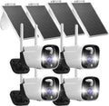 2K Solar Wireless Security Cameras 4 Pack - Long Battery Life