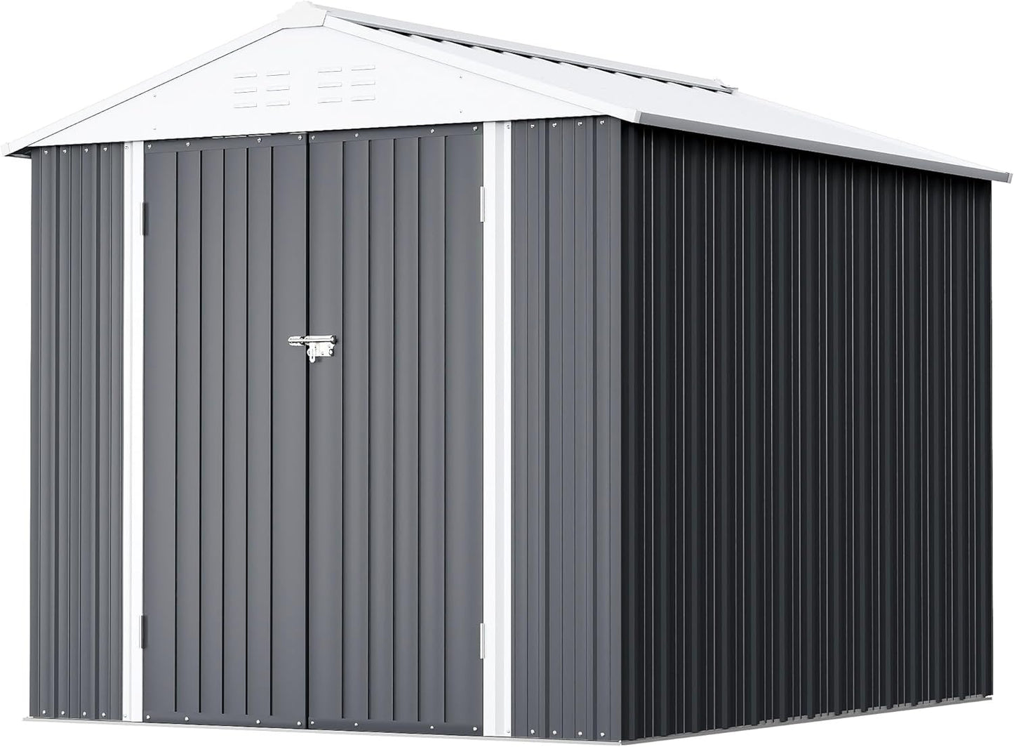 GUNJI 6 x 4 FT Metal Garden Shed with Lockable Door for Storage