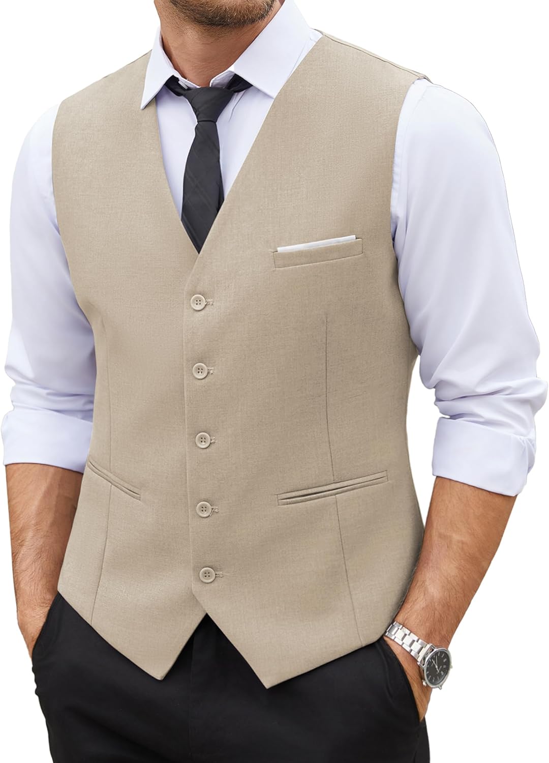 COOFANDY Men's Suit Vest Slim Fit for Business and Casual Wear