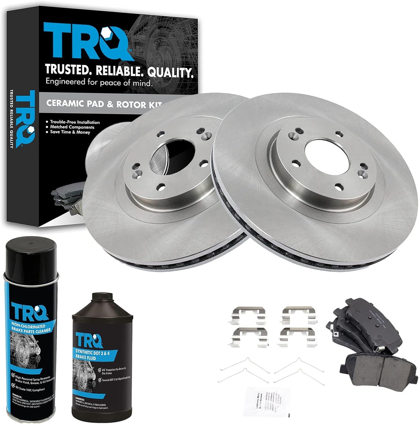 TRQ Front Brake Pad & Rotor Kit for Hyundai Santa Fe Sport