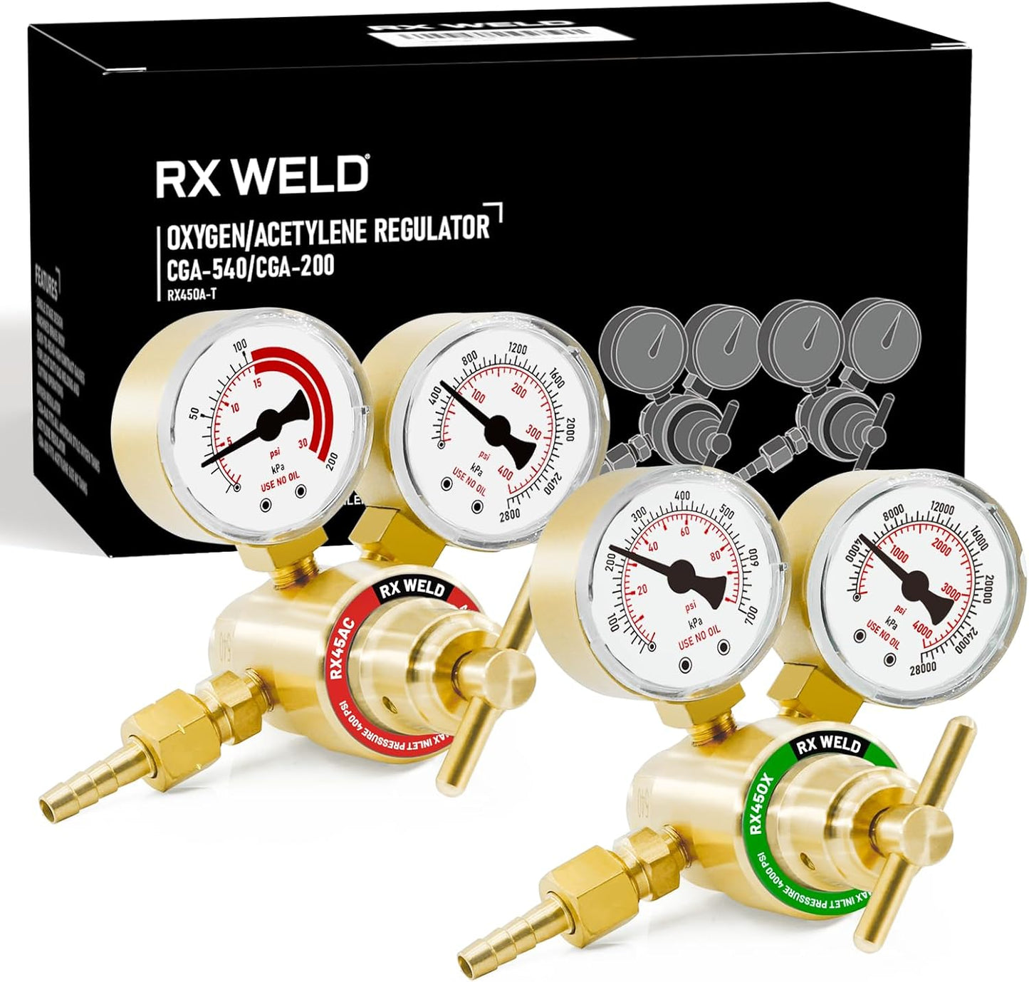 RX WELD Oxygen and Acetylene Regulators for Welding Tasks