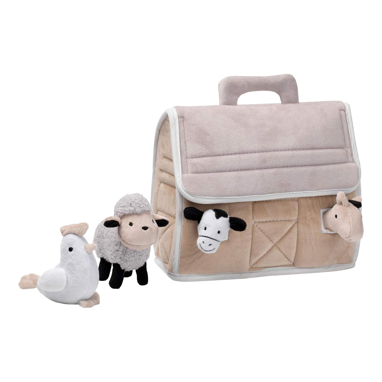 Lambs & Ivy Farm Plush Barn Set - Includes 4 Adorable Animals