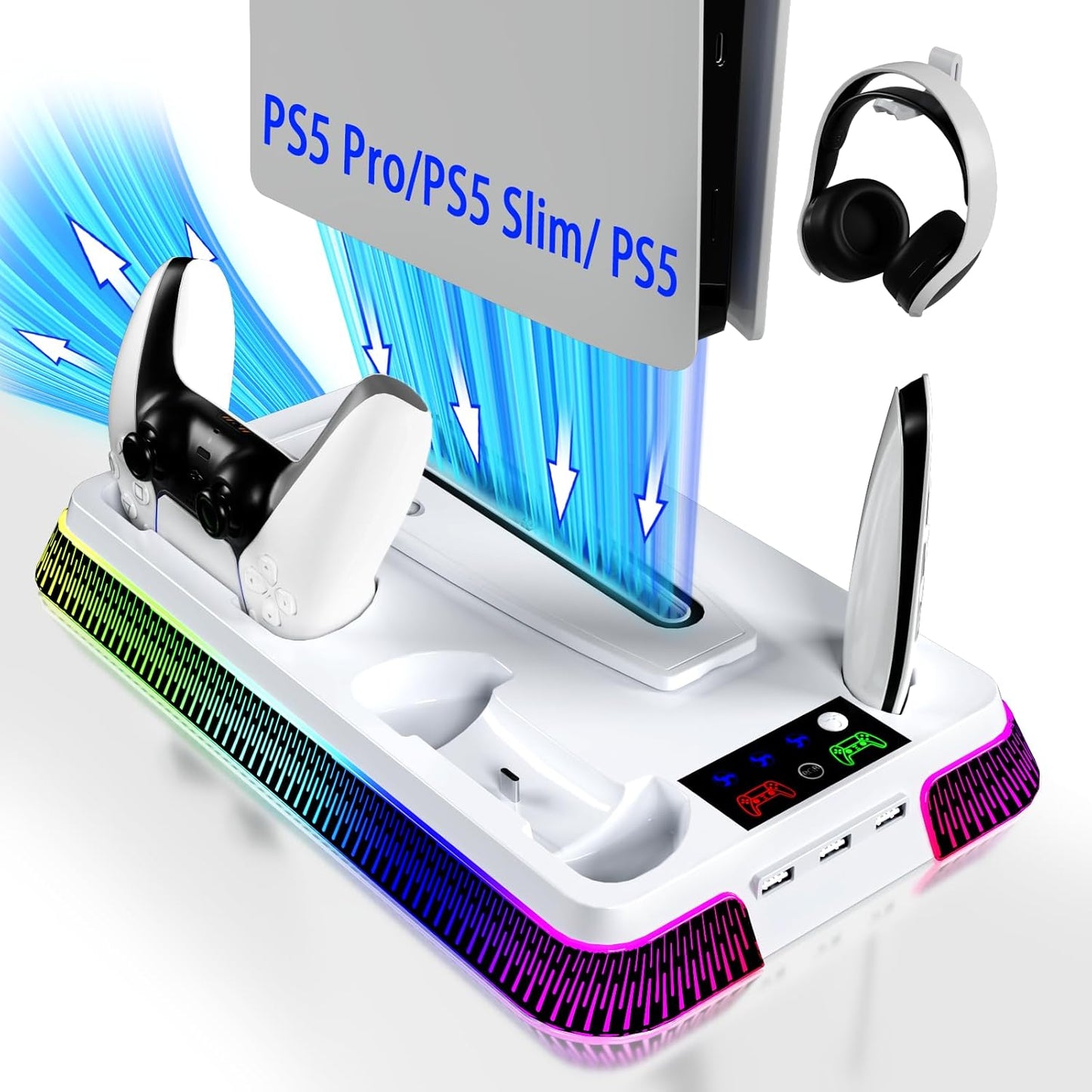 PS5 Cooling Station with Dual Charging for PlayStation 5 Consoles