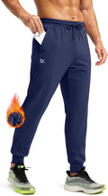 G Gradual Men's Fleece Joggers with Zipper Pockets - Water Resistant