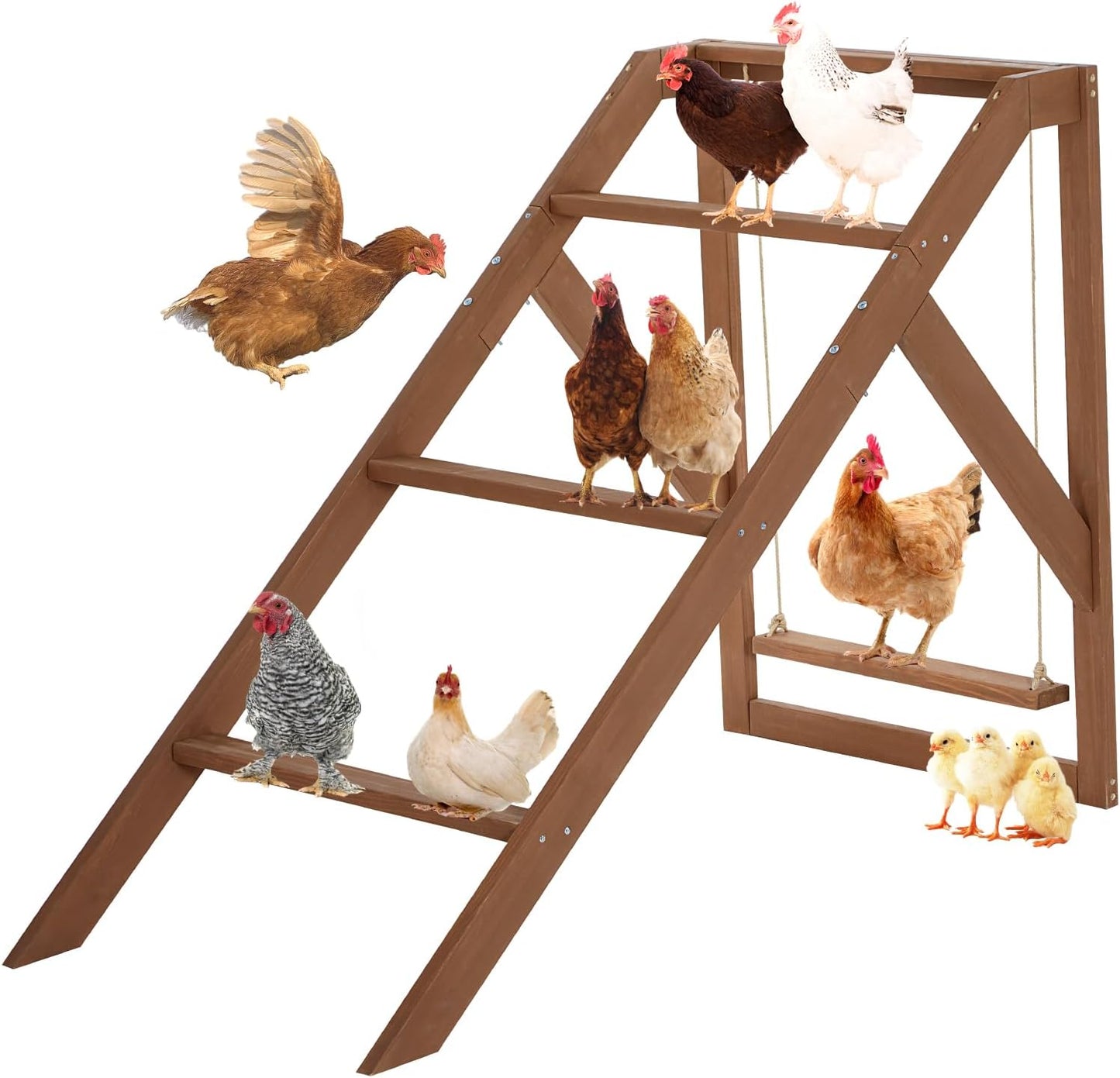 PETSFIT Chicken Perch for Healthy Chickens with Swing Bars