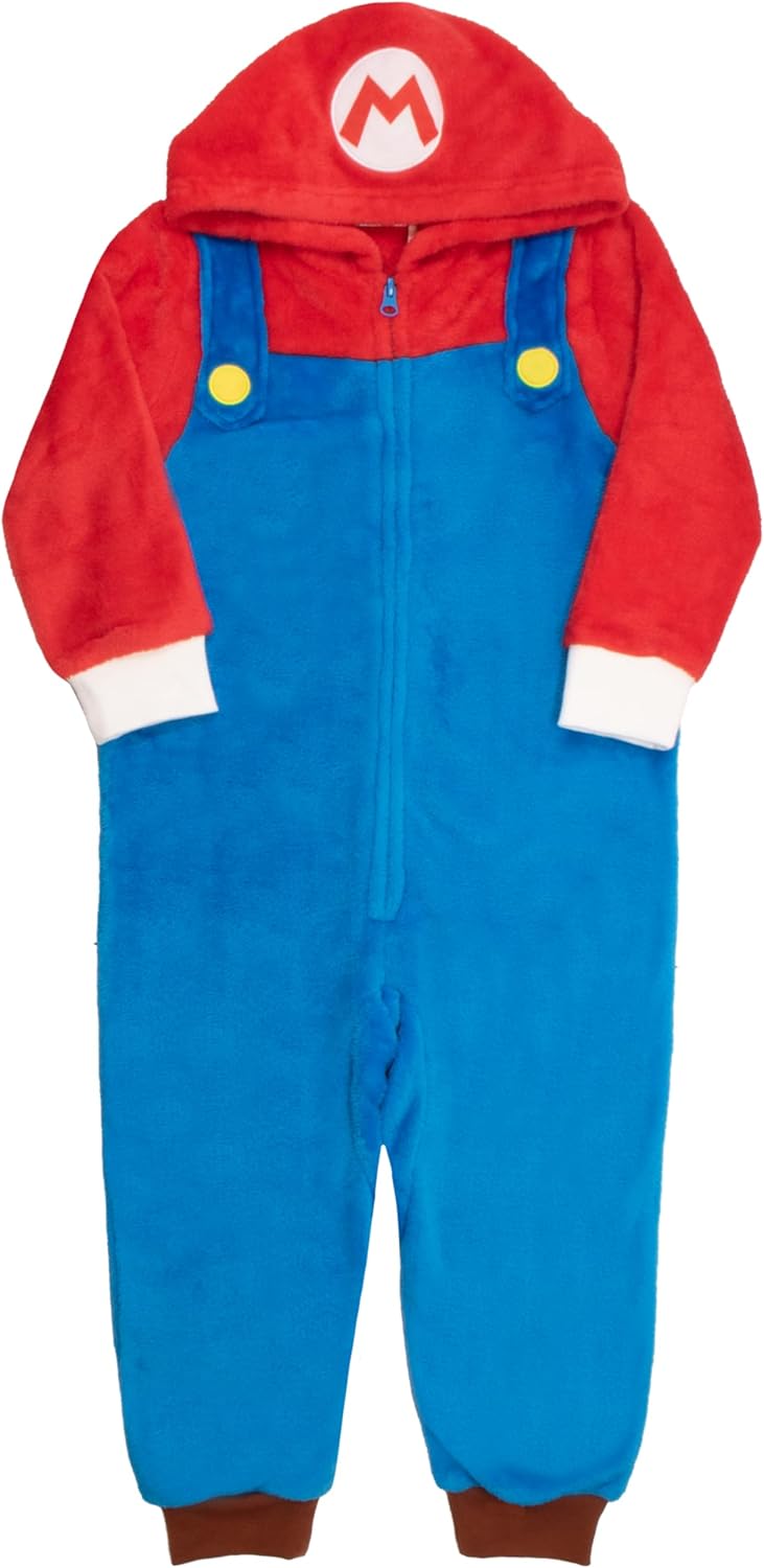Super Mario Brothers Long Sleeve Onesie with Hoodie for Kids