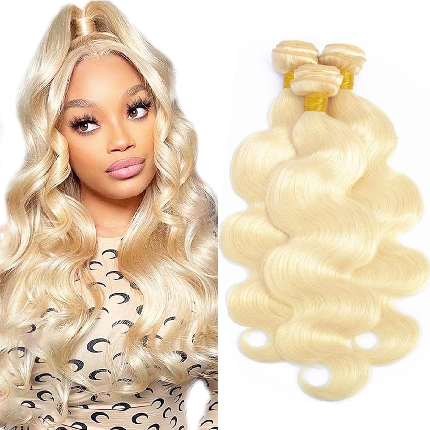 613 Bundles Human Hair 14in 16in 18in 300g Honey Blonde Body Wave