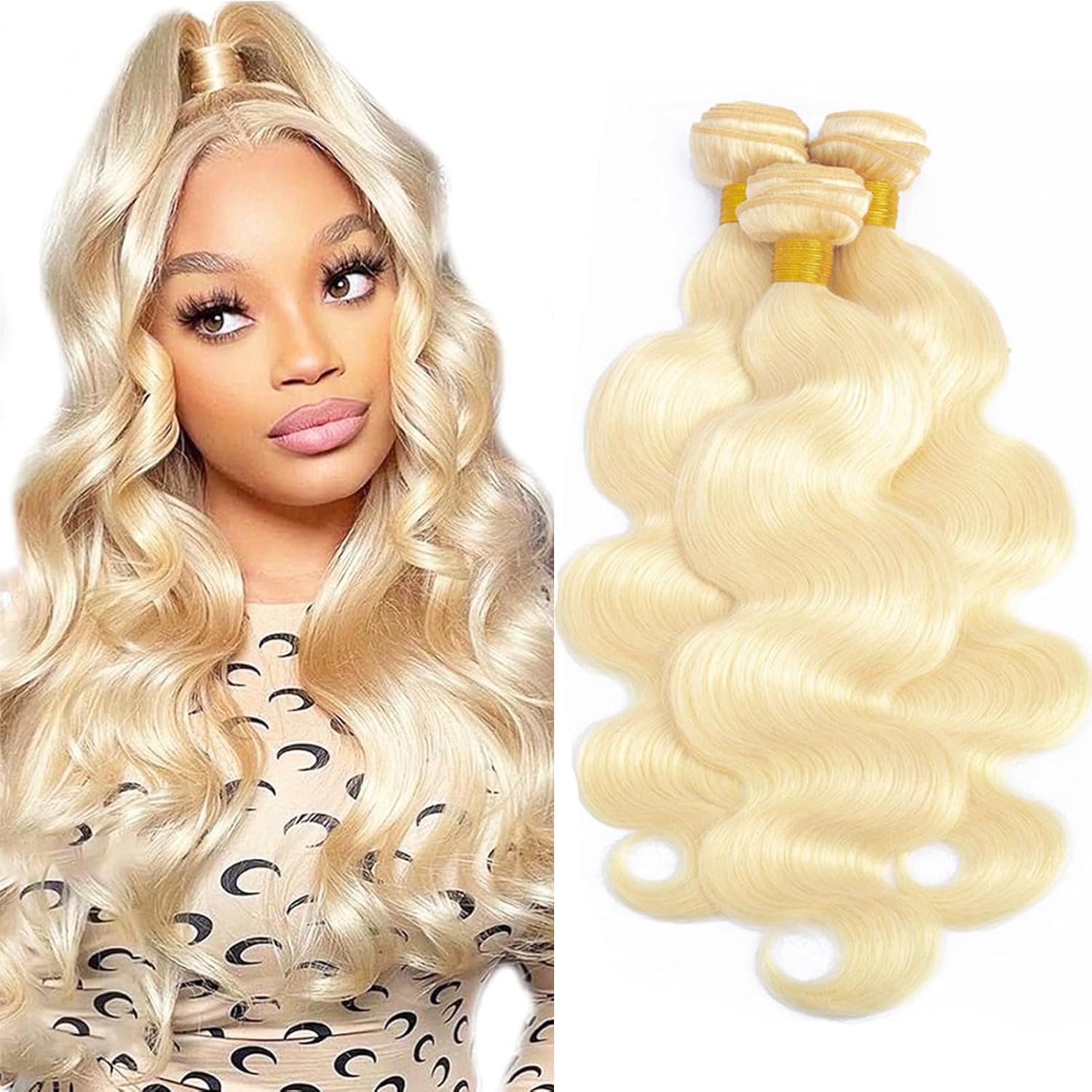 613 Bundles Human Hair 14in 16in 18in 300g Honey Blonde Body Wave