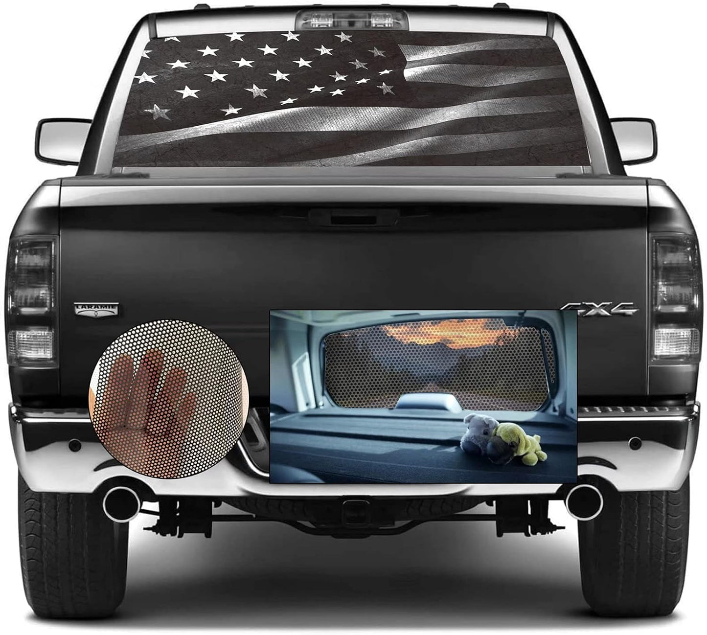 Truck Rear Window Graphic American Flag Decals for Patriot Style