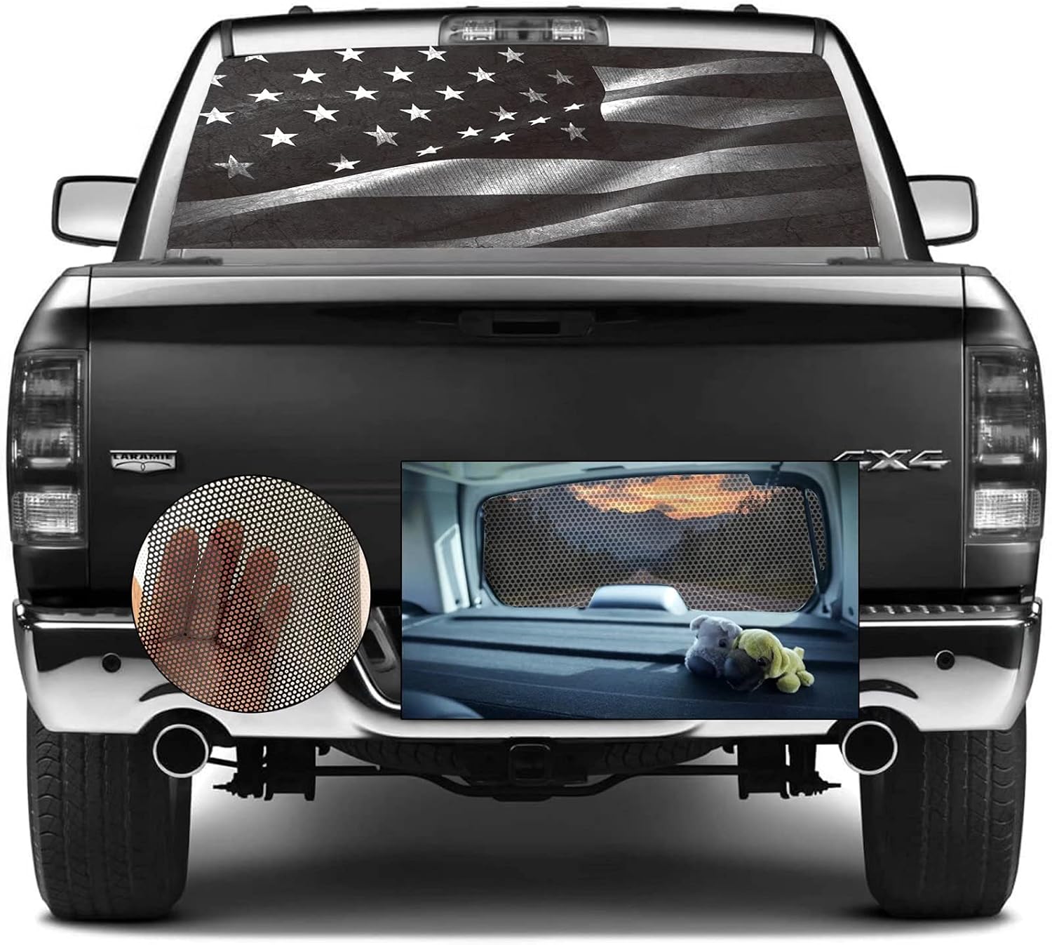 Truck Rear Window Graphic American Flag Decals for Patriot Style