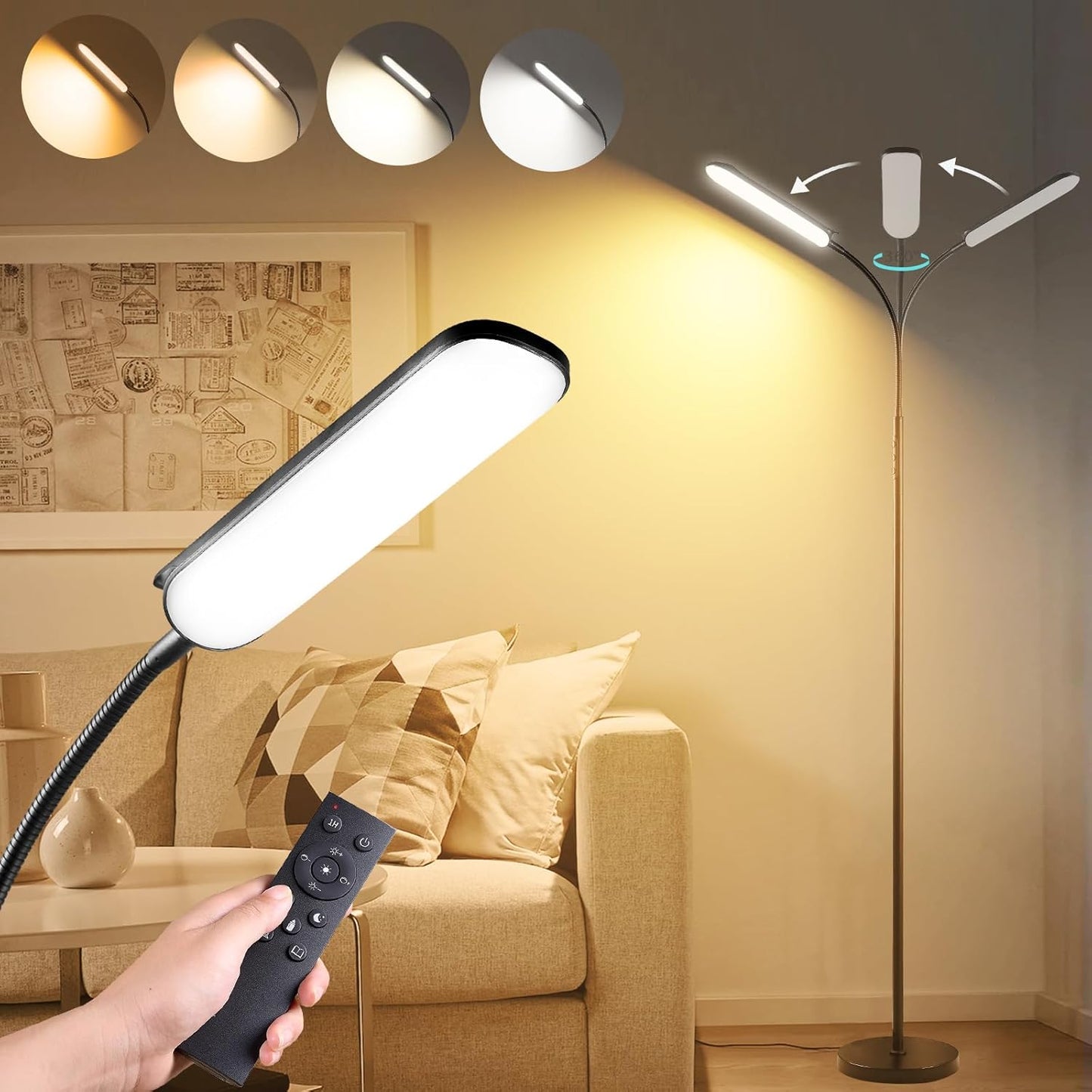 Super Bright LED Floor Lamp with Remote Control for Home Use
