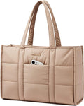 LOVEVOOK Puffer Laptop Tote for Women 17in - Lightweight Work Bag