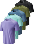 Mens Active Quick Dry Crew Neck T Shirts 5 Pack (Style TBDT)