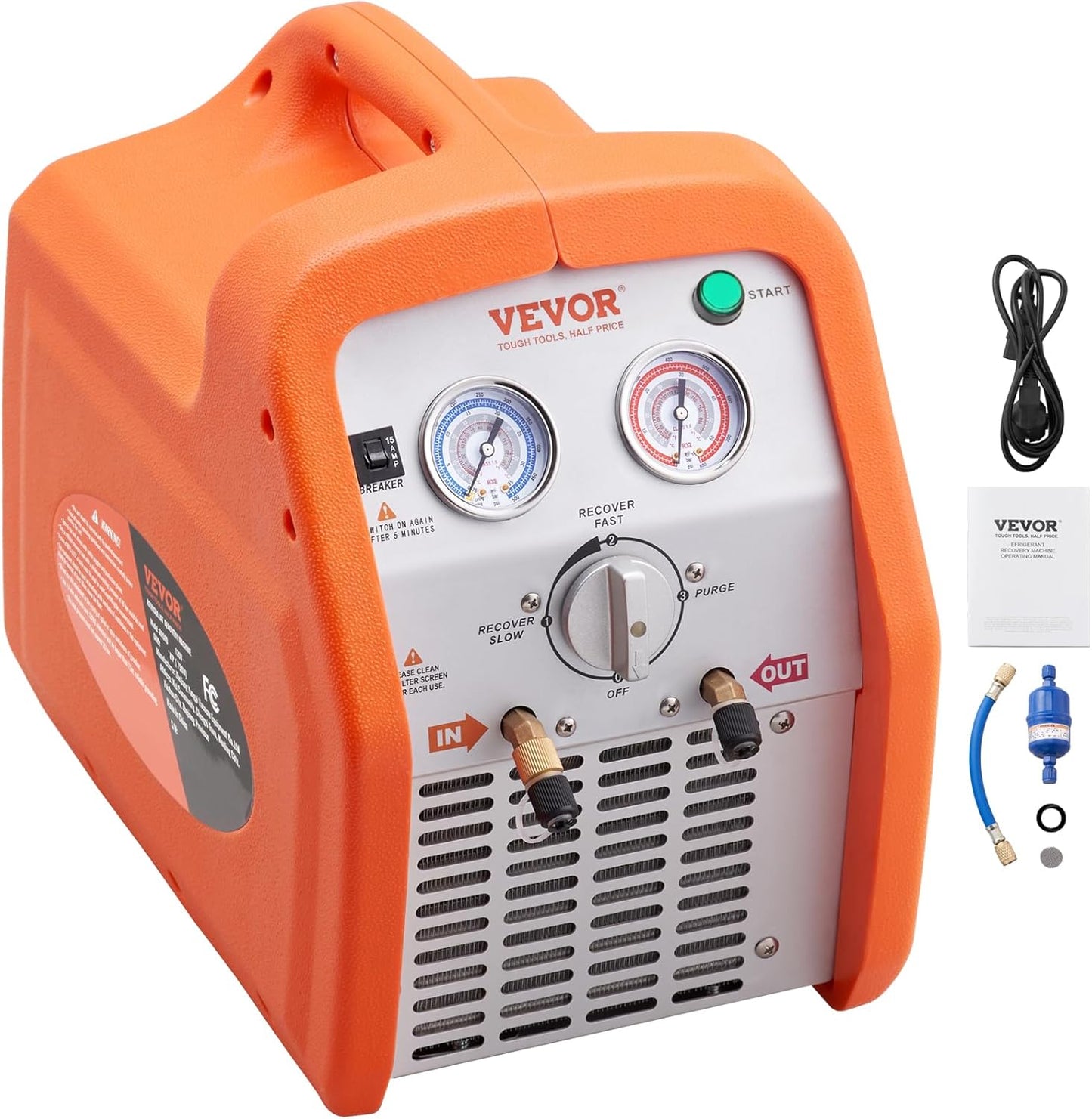 VEVOR 1 HP Dual Cylinder AC Recovery Machine