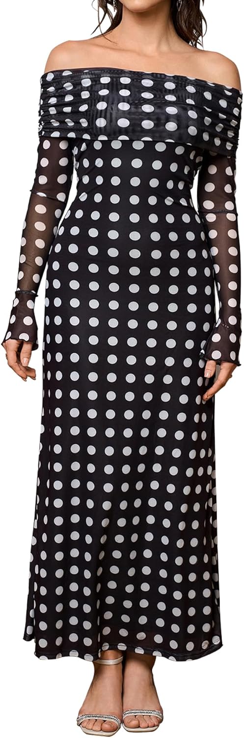 KUTUMAI Off Shoulder Bodycon Maxi Dress for Elegant Occasions
