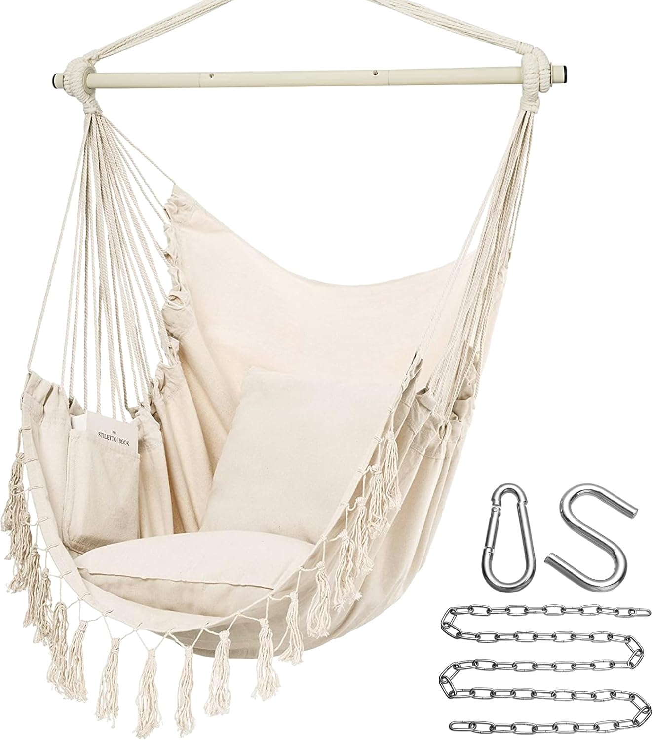 Y- STOP Hammock Chair Swing with Cushions for Ultimate Comfort