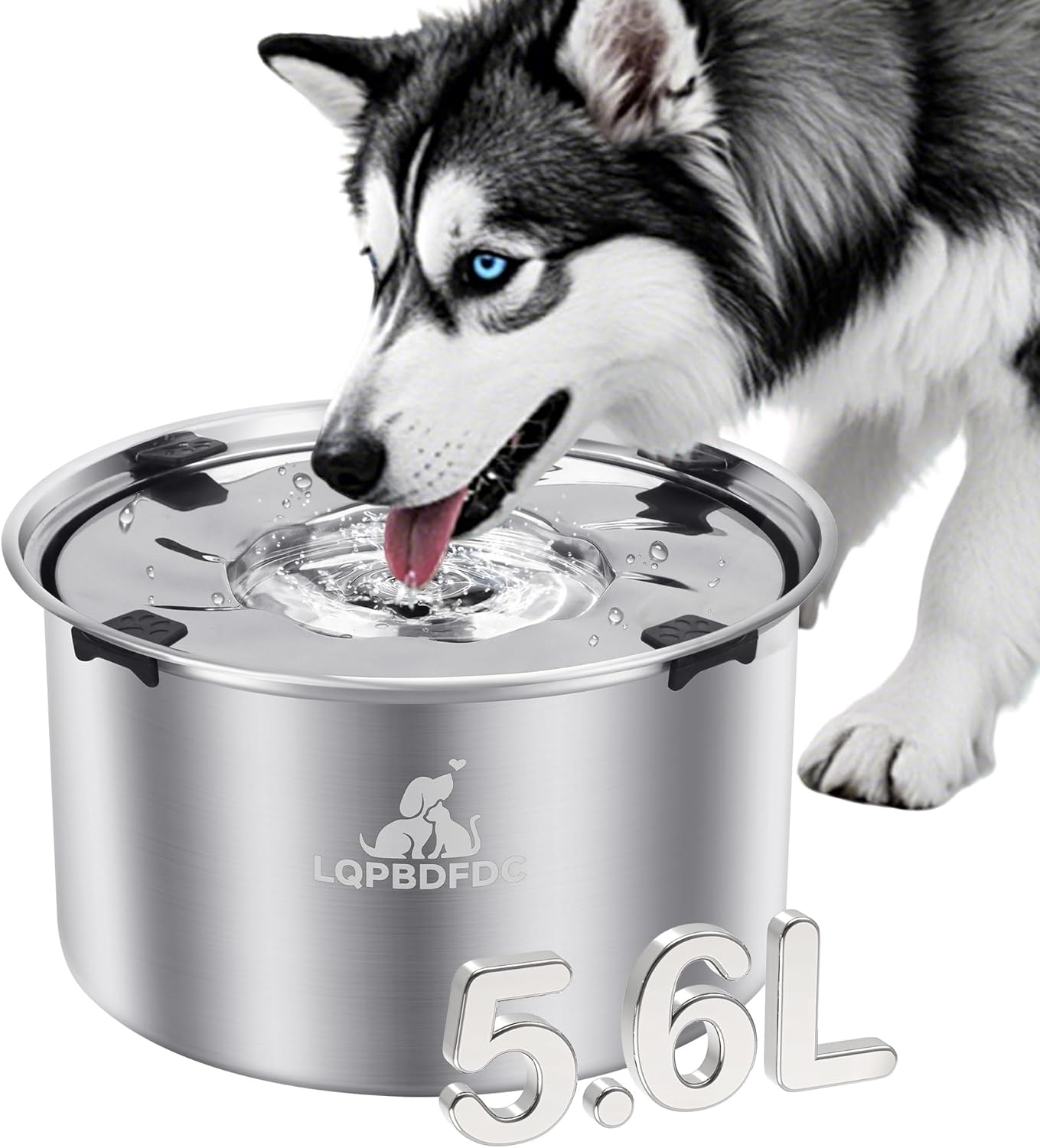 No Spill Dog Water Bowl Dispenser for Large Breeds, 5.6L