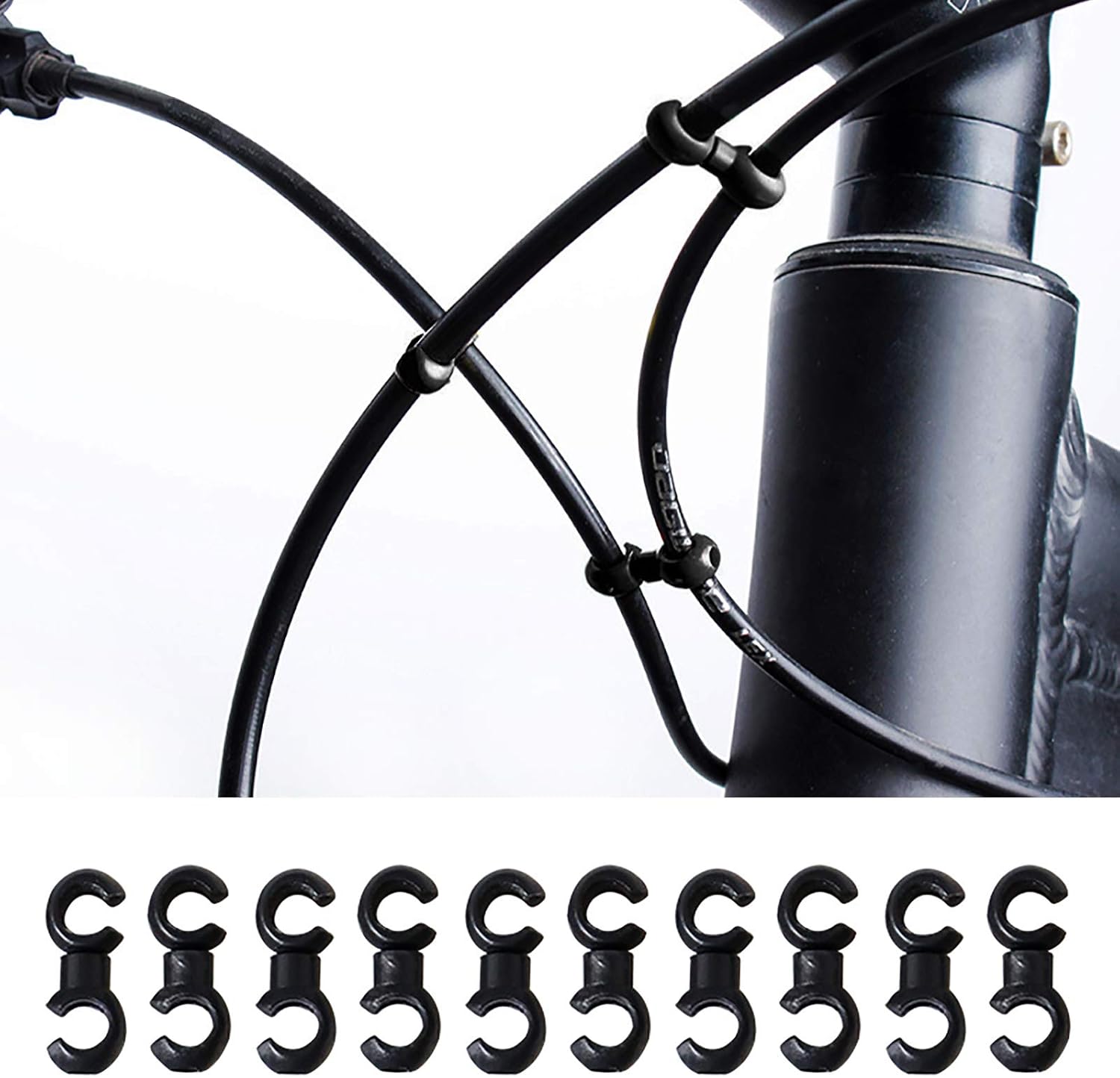 VANICE 10 Pcs Bike Brake Cable S Clips | Secure Hose Guide for Smooth MTB Riding