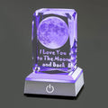 3D Moon Crystal Night Lamp with Adjustable LED Multicolor Lights