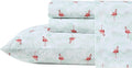 King Cotton Percale Sheet Set - Super Soft Flamingo Santa Red