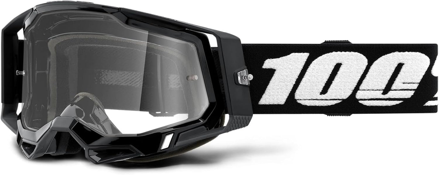 Ultimate Clarity: 100% Racecraft 2 Goggles - Black, Clear Lens