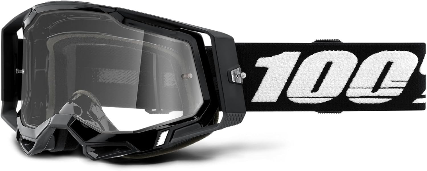 Ultimate Clarity: 100% Racecraft 2 Goggles - Black, Clear Lens