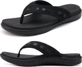 Mens Sport Flip Flops with Orthotic Arch Support - Wide Suede Strap