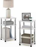 Furinno JUST Side Table Set of 2 - Compact 3-Tier Nightstand