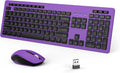 Seenda 2.4GHz Wireless Keyboard-Mouse Combo - Quiet & Cute Purple - Windows Compatible