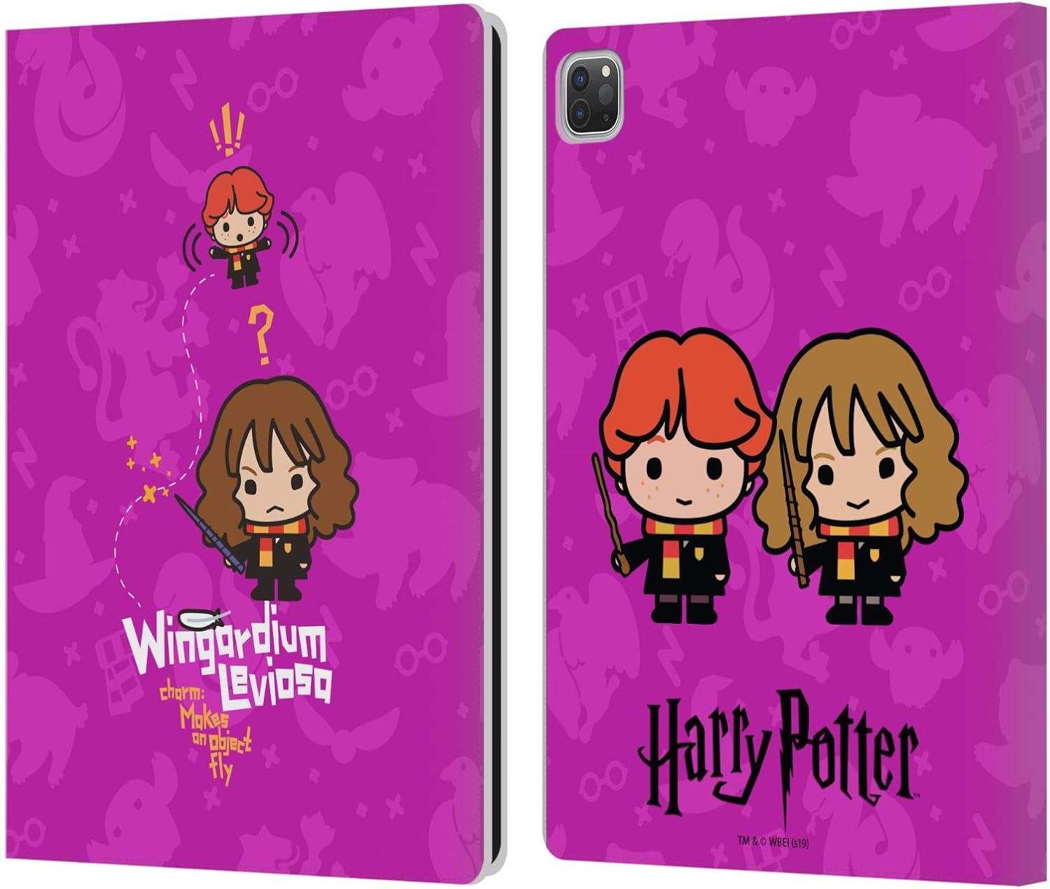 Harry Potter Hermione Ron Spell Leather Wallet Case for iPad Pro
