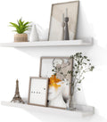 Solid Ash Wood Picture Ledge Shelf 24 in Set of 2 - Sturdy Floating