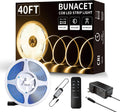 COB LED Strip Lights 40FT 3000K Warm White - Bright, Dimmable Ambient