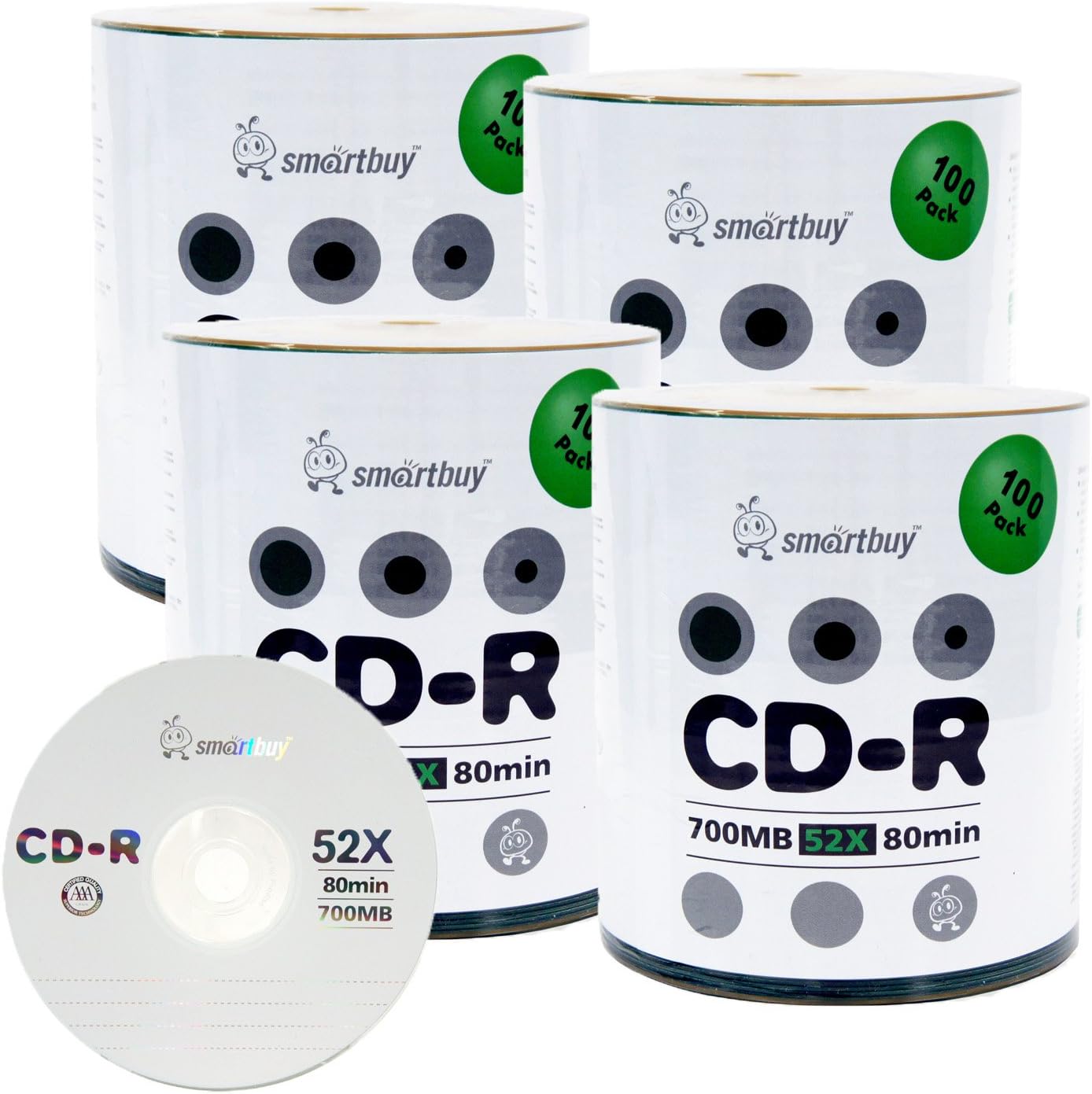 Smartbuy 700mb 80min 52x CD-R Blank Data Recordable Media Discs