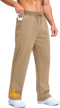 Mens Fleece Sweatpants Cotton Open Bottom - Warm Baggy Winter Pant