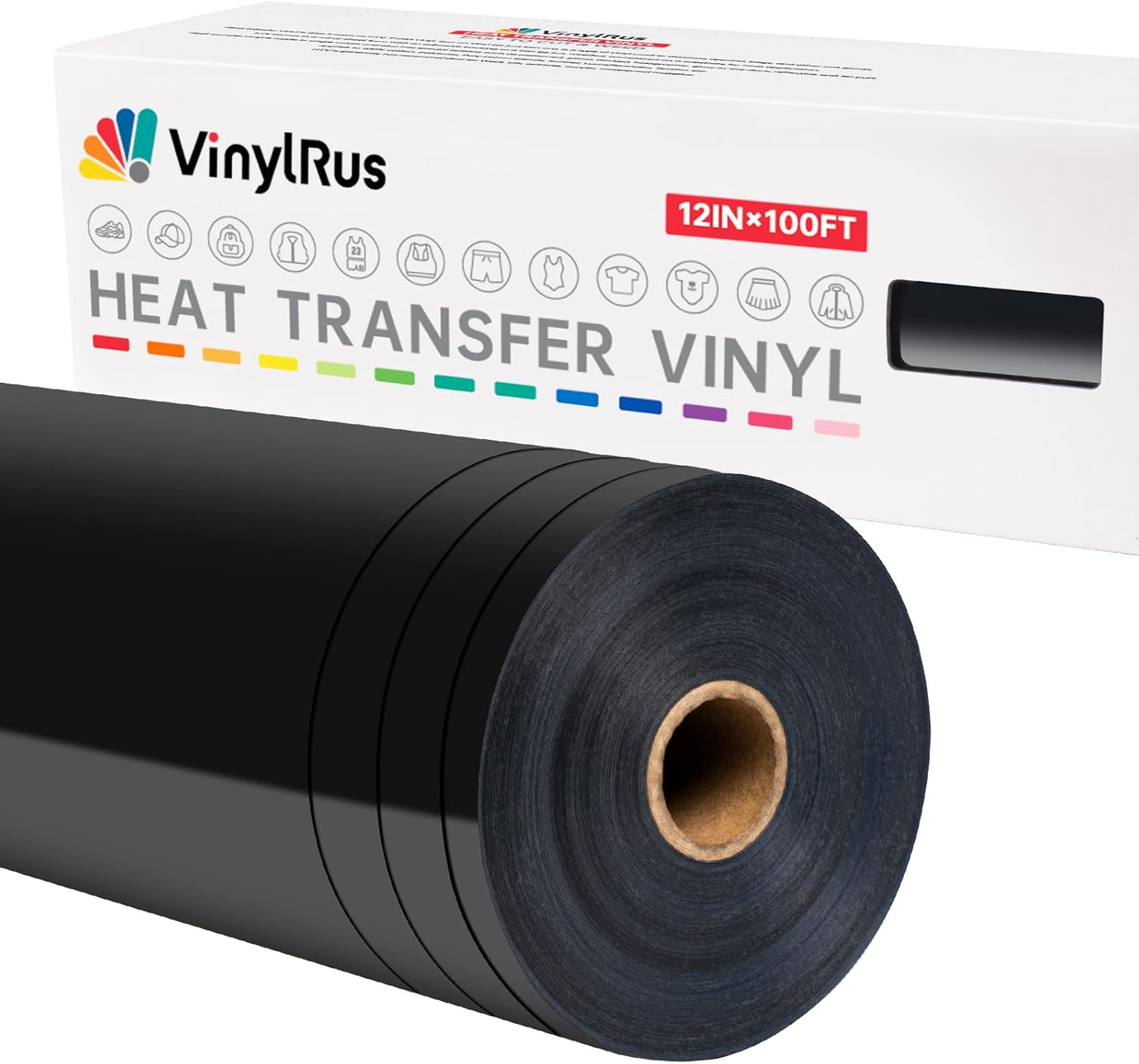 VinylRus Heat Transfer Vinyl Roll - Easy to Cut & Weed 12x100ft