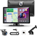 Portable Wireless Carplay Screen for Car 9in - Portable 4K Dash Cam