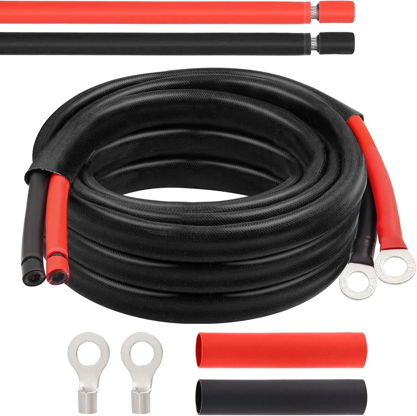 8 Gauge Solar Battery Cable - 15FT Power Inverter Connection