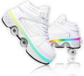 Double-Row Deform Wheel Skate Shoes for Women - 2-in-1 Hidden Wheels