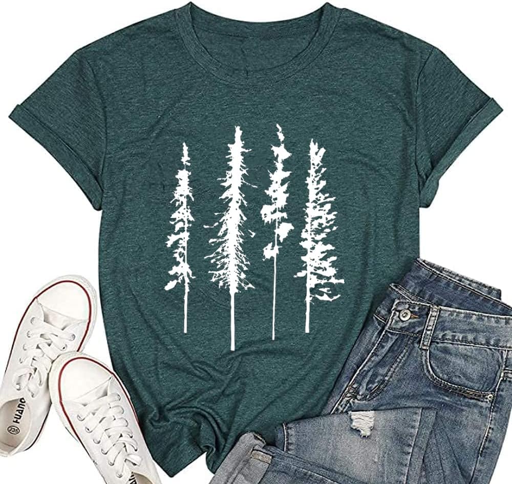 Comfy Skinny Pine Tree Tee for Outdoor Fun