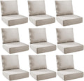 Outdoor Cushion Set 24x24x6 in Patio Cushions - 9-Pack Beige