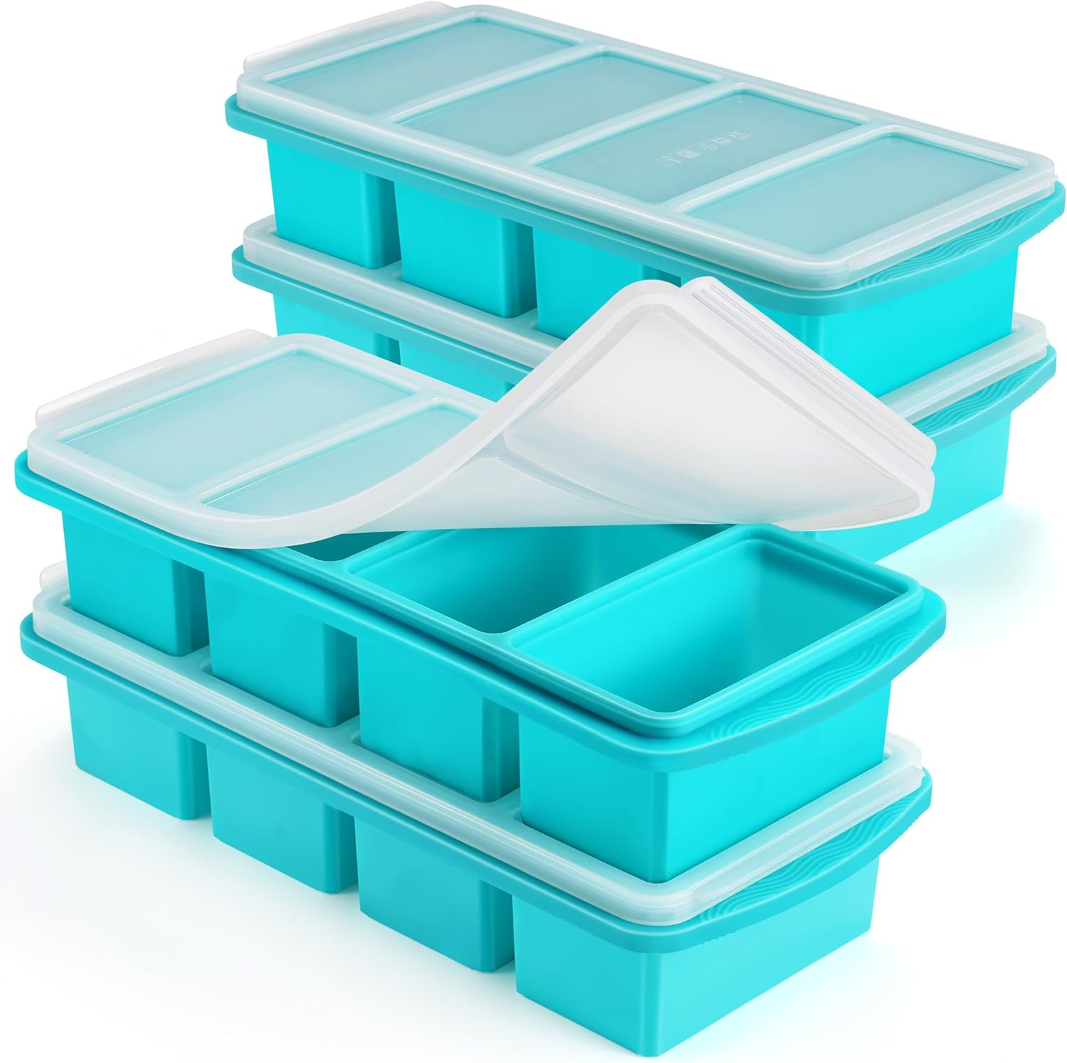 Silicone Freezer Tray with Lid - Perfect for Meal Prep and Storage