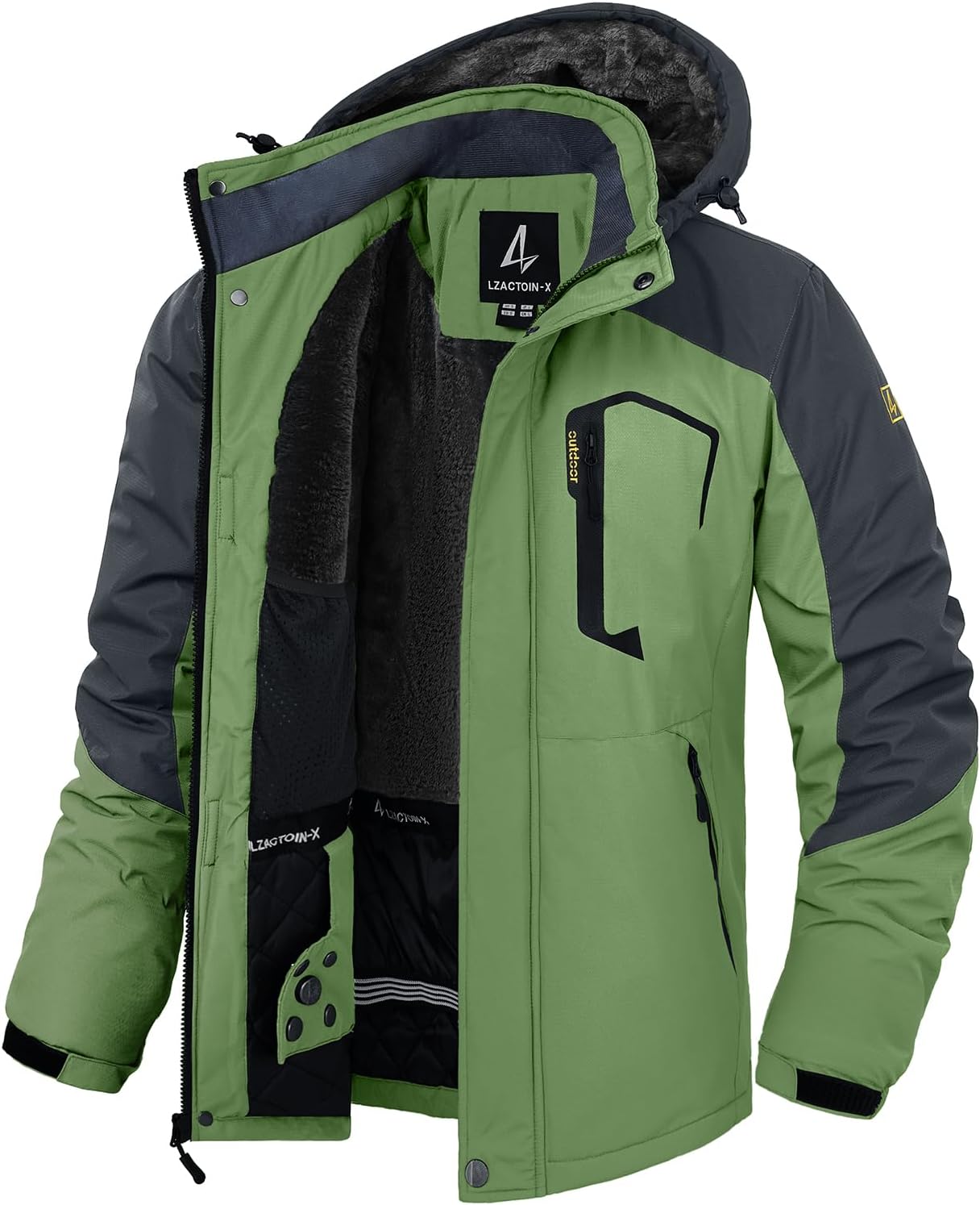 Men's Winter Ski Jacket Waterproof Fleece Coat for Cold Weather