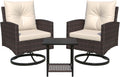 3-Piece Patio Furniture Set with Swivel Rocker Chairs - Comfortable