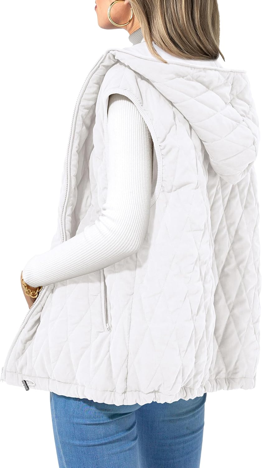 Trendy Women's Hooded Zip Up Vest for Fall and Spring Wear