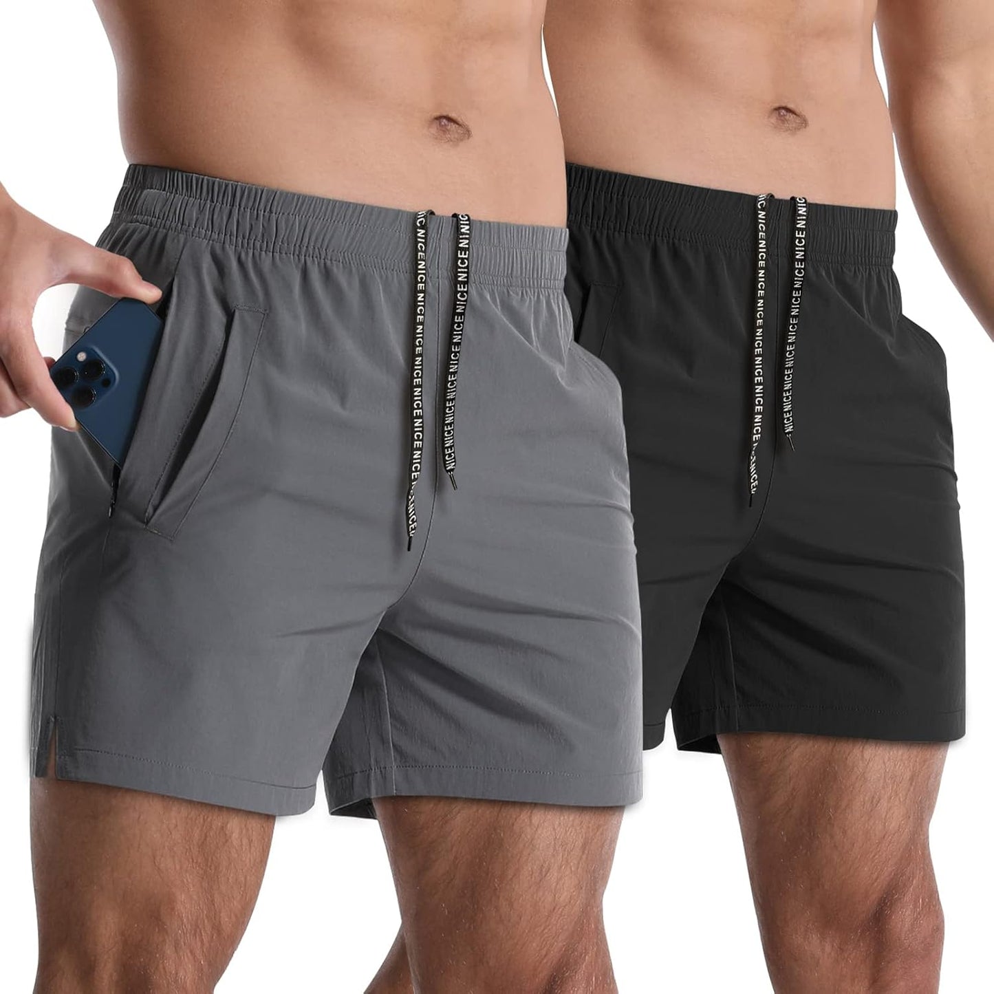 2 Pack Mens Athletic Shorts Quick Dry Lightweight Sports Wear
