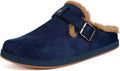 Fur Lined Clogs for Women Men Suede Winter Slippers - Warm Arch Shoes