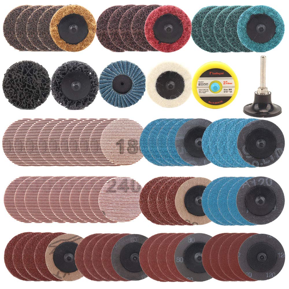 SI FANG 81Pc 2 Sanding Disc Set - Dust-Free Mesh, Quick Change Pads -Surface Conditioning Die Grinder